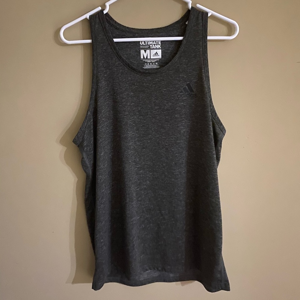 Men’s Dark Grey Adidas Athletic Tank Top - Medium